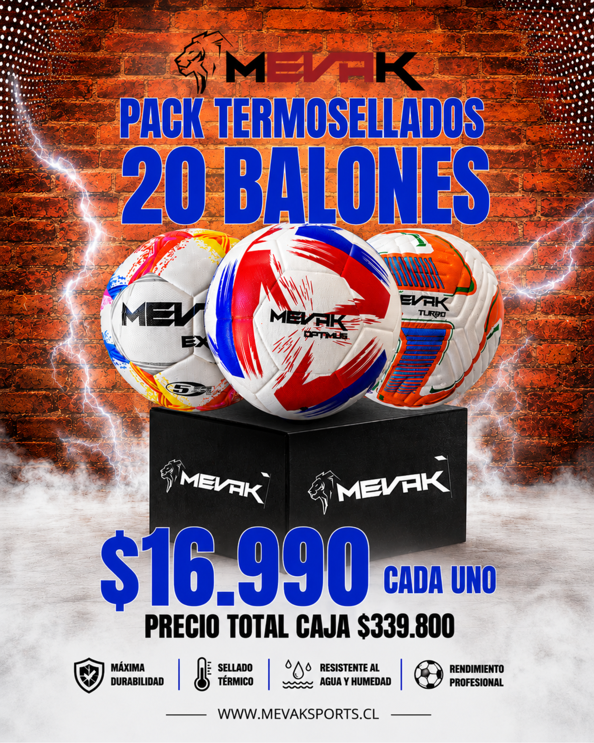 PACK DE 20 BALONES TERMOSELLADOS