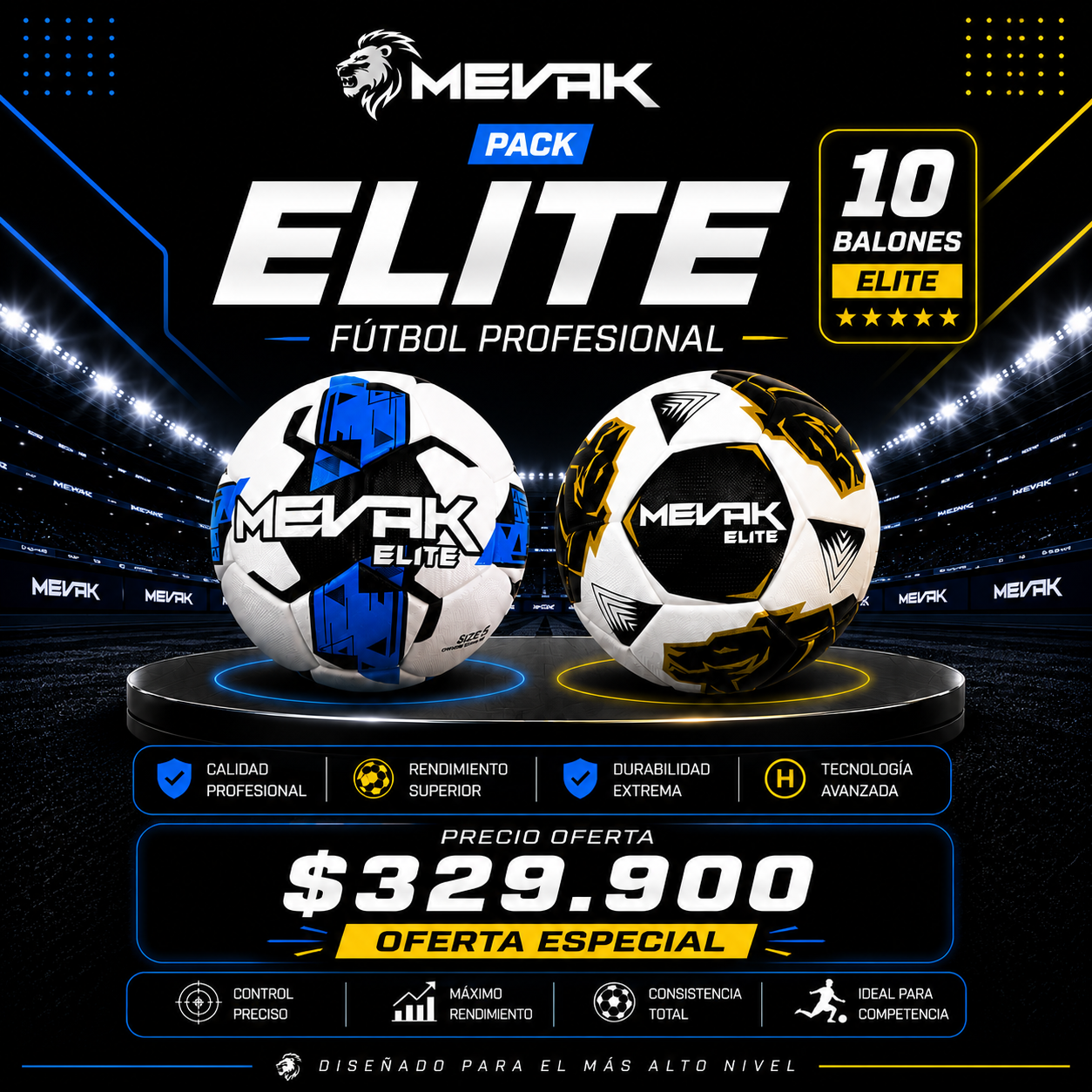 PACK DE 10 BALONES ELITE