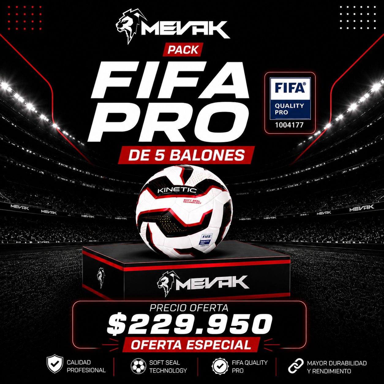 PACK DE 5 BALONES FIFA PRO