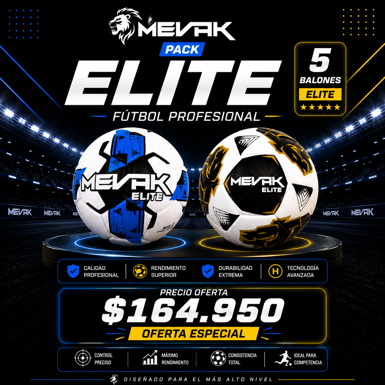 PACK DE 5 BALONES ELITE