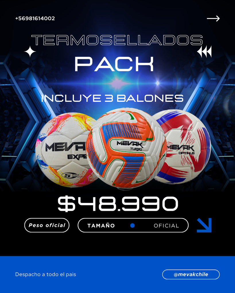 Pack 3 balones termosellados 